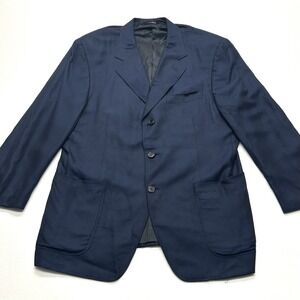 Canali Sport Coat Rayon from Bamboo Blazer Jacket‎ Blue 40S 50EU Made in Italy